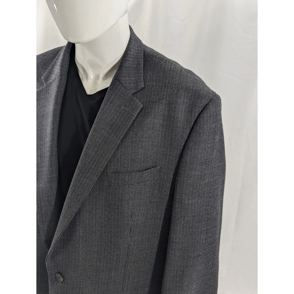 Chaps Ralph Lauren Blazer Suit‎ Jacket Soft Wool Birdseye Blue 48L *Small Hole